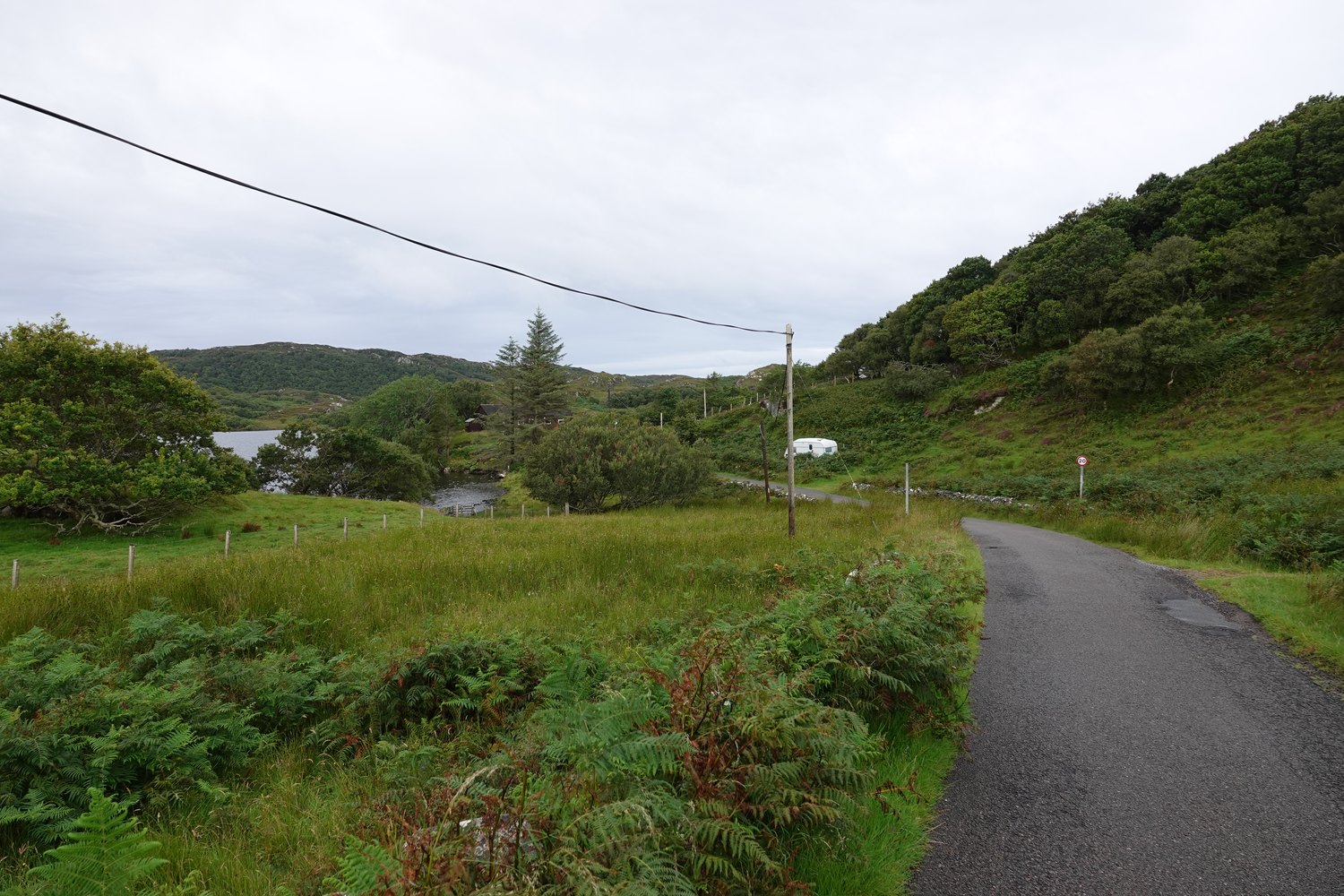 The quiet single-track B869 road through Drumbeg